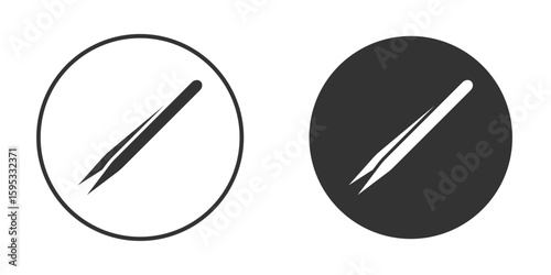 Eyebrow tweezers icon clipart element. stroke art design graphics