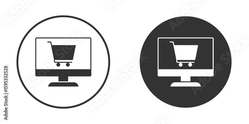 E commerce platform icon clipart element. stroke art design graphics