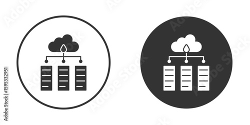 Data center icon clipart element. stroke art design graphics