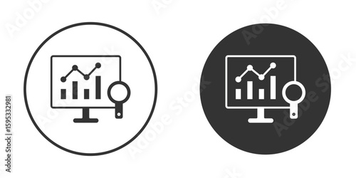 Data Analysing icon clipart element. stroke art design graphics