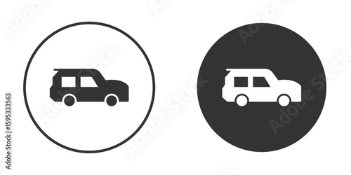 Compact car icon clipart element. stroke art design graphics