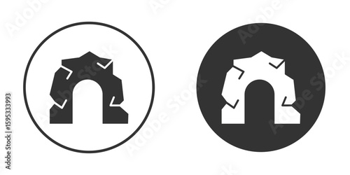 cave icon clipart element. stroke art design graphics