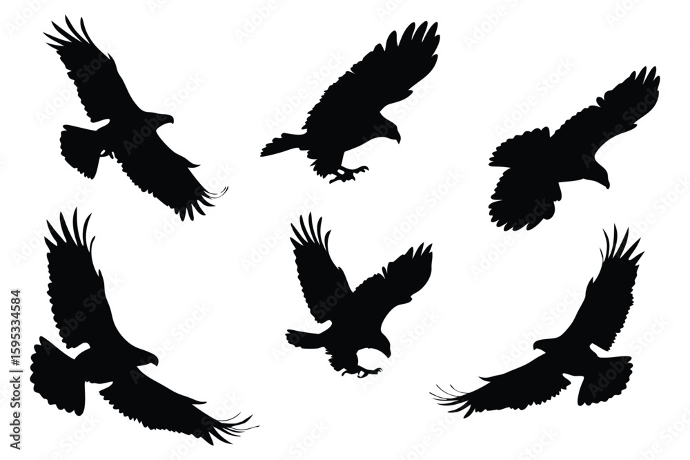 Fototapeta premium Silhouette of Cranes in Flight, Showing a Powerful Migration