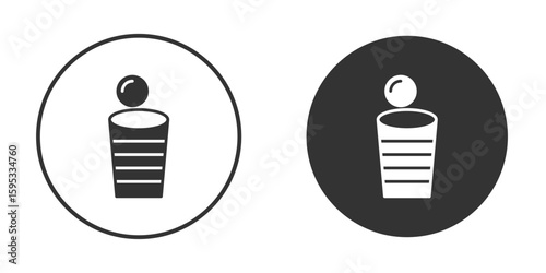 Beer pong icon clipart element. stroke art design graphics