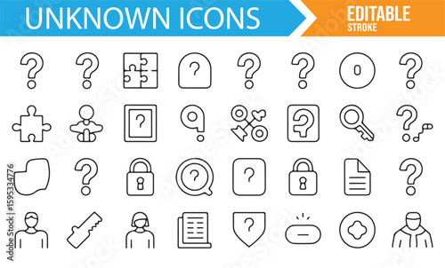 Set of Exploration, Inquiry, and Mystery Icons for Creative Projects