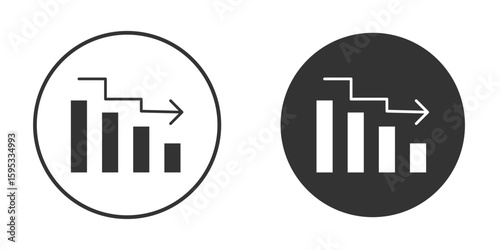 Attrition icon clipart element. stroke art design graphics