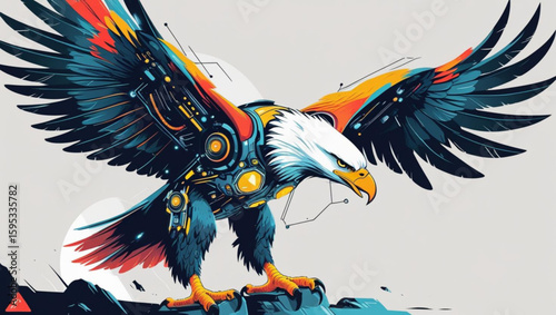 eagle with robotic enhancements