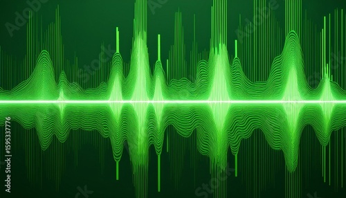 green sound wave waveform diagram