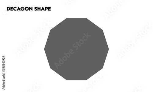 Decagon shape, Decagonal shape, Decagon simple drawing, for kids study, logo element, for ui ux, basic shape, prepare for presentation, schools and colleges 