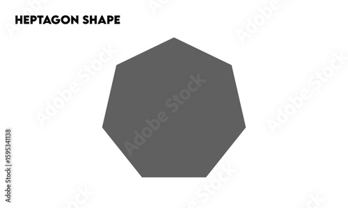 Heptagon shape, Heptagonal shape, Heptagon simple drawing, for kids study, logo element, for ui ux, basic shape, prepare for presentation, schools and colleges 