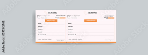Money receipt template vector design