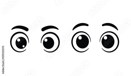 Cartoon Eyes with Raised Eyebrows