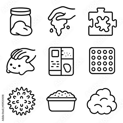 Captions velcro any uniform massage characters tactile kinetic set no vector icon