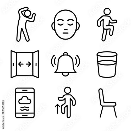 No open vector break screen characters set captions icons uniform icon punctuation