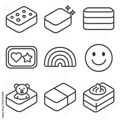 Emojis icon icons confetti novelty bubbles characters no vector soap labels transparent