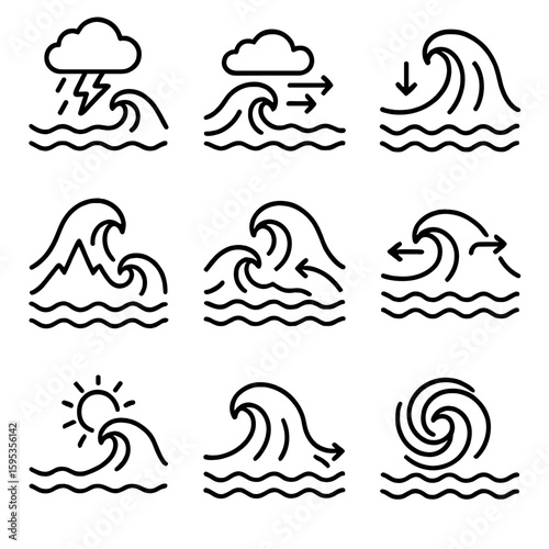 Origins isolated per vector chinese icon transparent labels no cyrillic ocean wave
