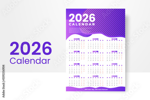 Minimal Calendar Design , For Your Business , Calendar Design 2026., Gradient Calendar Design