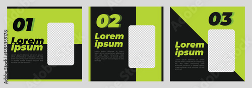 Business social media post banner template. Set of Editable square banner template design. Modern engaging banner with abstract circle elements. Square carousel post template for all social platforms.