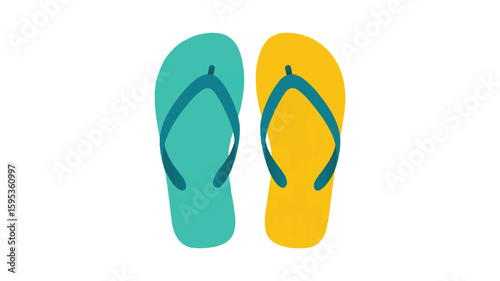 A product photo of a pair of flip-flops against a pure white background. 