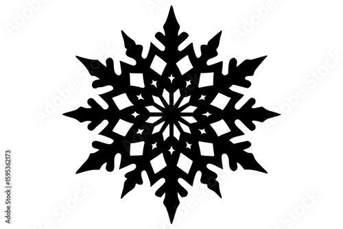 christmas snowflake isolated on black