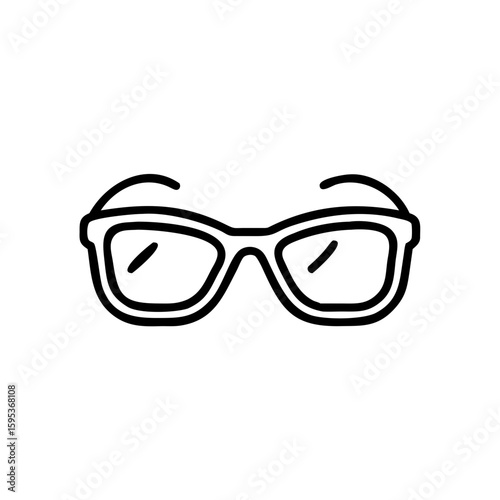 Black outline sunglasses icon on white background  