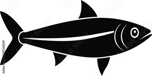 Anchovy silhouette vector art illustration
