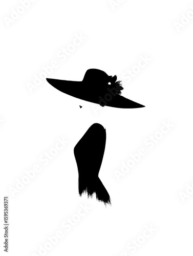 Partial Fashion Silhouette – Hat and Shoulders Minimalist Vector
