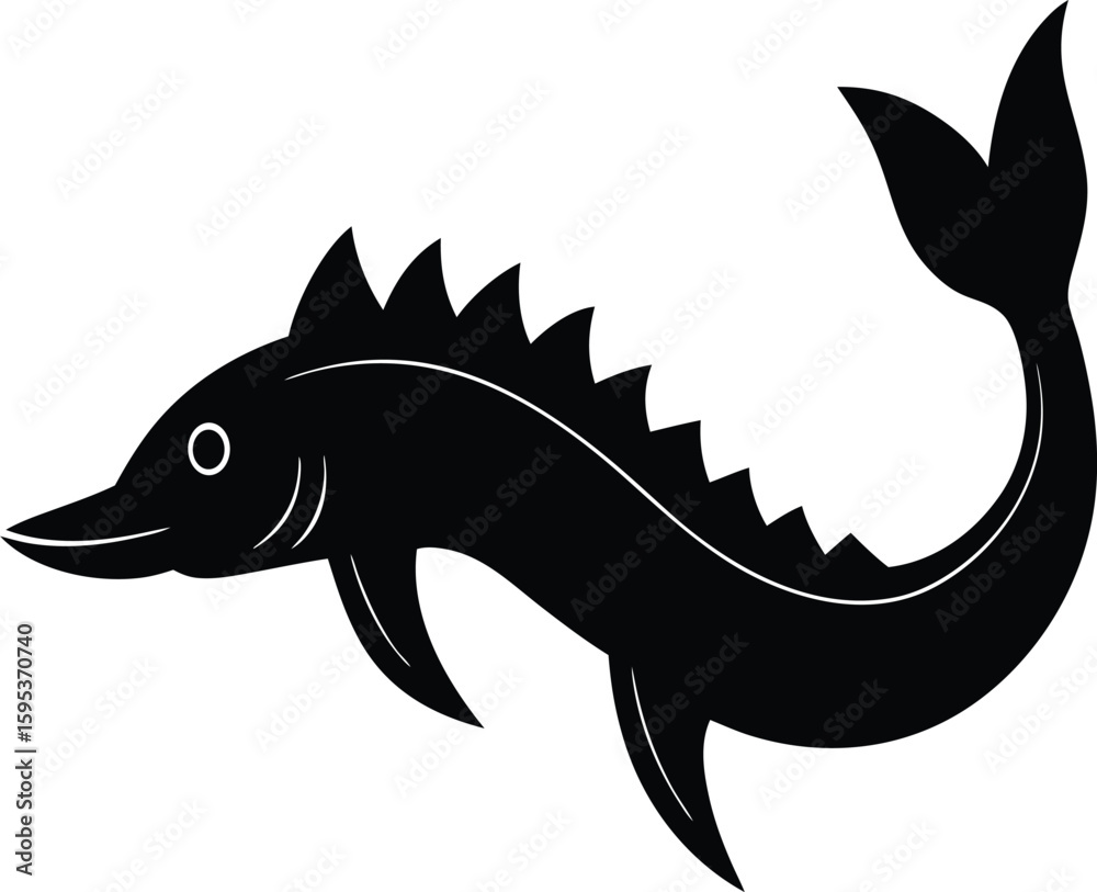 Obraz premium Dragonfish silhouette vector art illustration