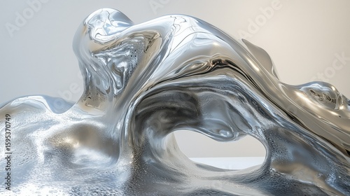 Abstract liquid metal art with mercury fluidity