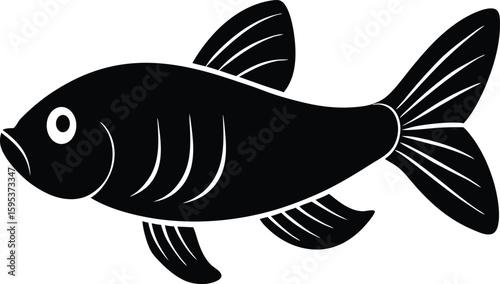 Peacock Gudgeon silhouette vector art illustration