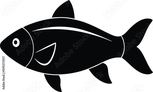 Rohu Silhouette Vector Art Illustration