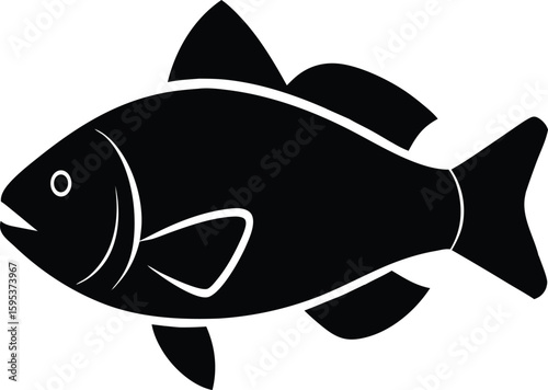 Rockfish Silhouette Vector Art Illustration