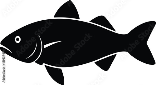 Sablefish Black Cod Silhouette Vector Art Illustration