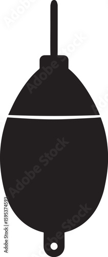 Fishing Float Silhouette Vector Format – Black Fishing Equipment Illustration