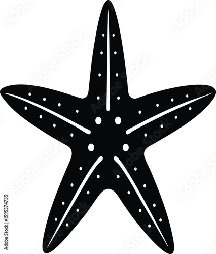 Starfish Silhouette Vector Art Illustration