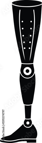fashionable prosthetic leg silhouette transparent background
