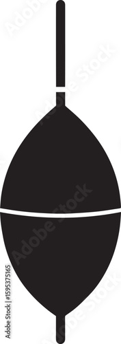 Fishing Float Silhouette Vector Format – Black Fishing Equipment Illustration