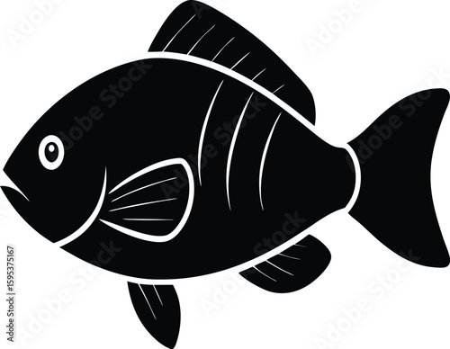 Tilapia Silhouette Vector Art Illustration