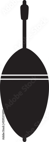 Fishing Float Silhouette Vector Format – Black Fishing Equipment Illustration