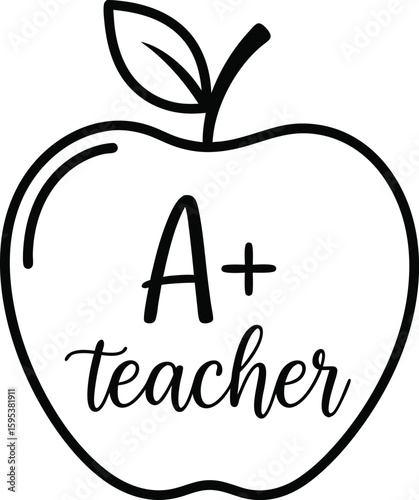Appreciation gift for amazing teachers featuring an apple with a plus and teacher text