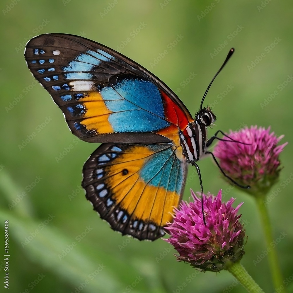 Fototapeta premium monarch butterfly on pink flower