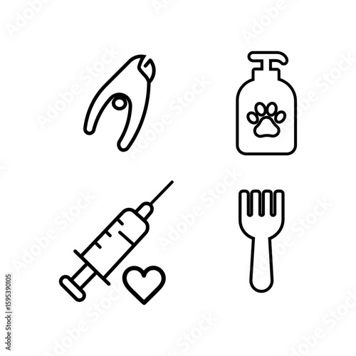 Pet Vaccination and Care Icons