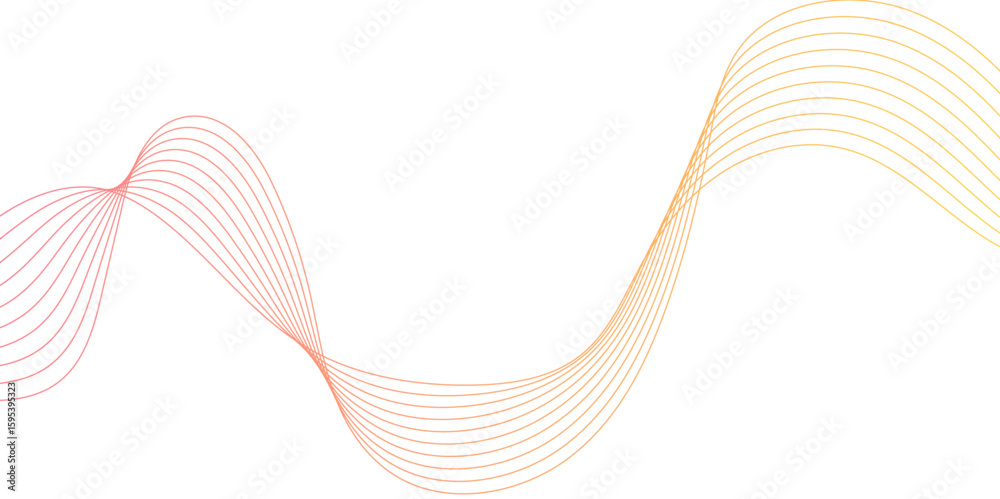 Fototapeta premium Stylized curved wavy line art background. Wave with lines created using blend tool and Curved wavy line, smooth stripe. Abstract blend wave lines and technology background. Dynamic color lines, waves.
