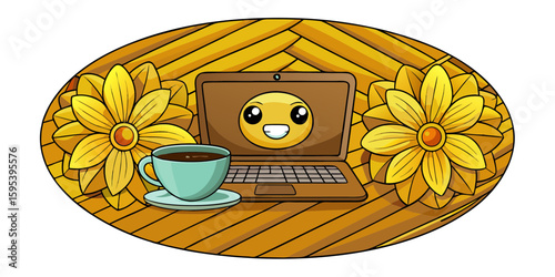 cup of coffee and flowers