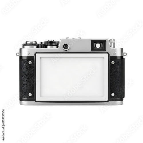 photo frame in the shape of an old vintage camera on a transparent background