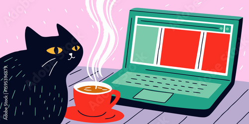 cat with laptop
