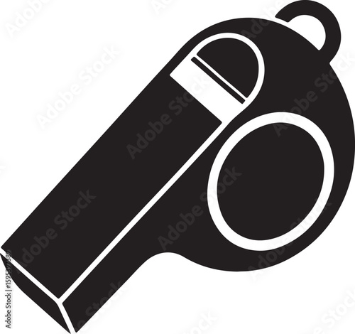 whistle silhouette, black and white silhouette, vector and illustration