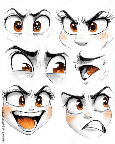 Cartoon Faces Expressions Drawing Guide: A Collection of  Facial Expressions for Animation and Illustration