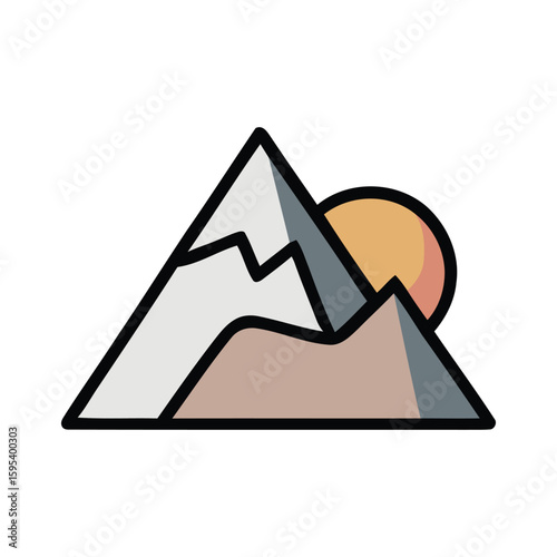Mountain landscape icon vector logo business template