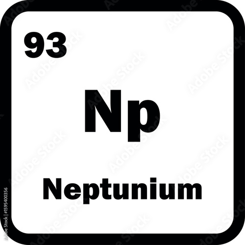 Neptunium chemical element icon isolated on white background . Neptunium icon vector